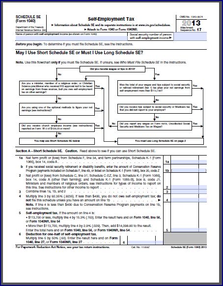 is there a short form for schedule se 2020