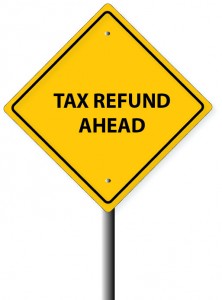 Tax Refund Ahead Sign